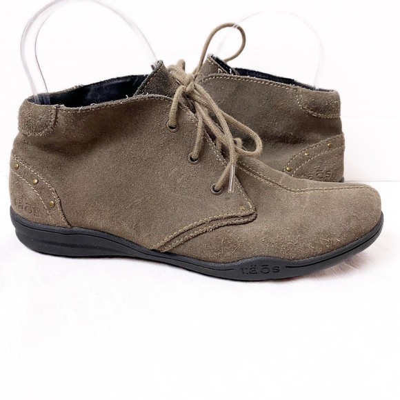 Taos Suede Stellar Taupe Chukka Lace Up Booties Comfort Ankle Boots Size 7 - Picture 1 of 9